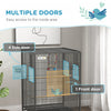 Pawhut 29" Bird Cage With Rolling Stand For Parrots, Love Birds, And Finches, Large Bird Cage With C|Pawhut Cage A Oiseaux 29" Avec Support Roulant Pour Perroquets Et Pinsons, Grande Cage A Oiseaux Ave
