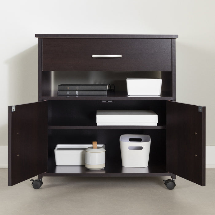 Axess Printer Cart On Wheels - Chocolate 