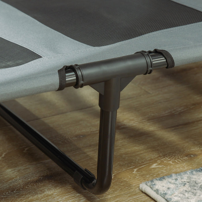 Pawhut Elevated Cooling Pet Bed Portable Raised Dog Cot With Canopy For Xl Sized Dogs, Indoor & Outdoor, 48\"x 36\"x 43\", Grey