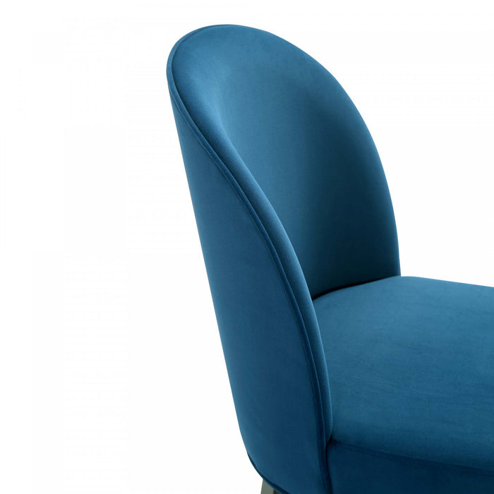 Hillman Modern Wood Upholstered Dining Chair in Blue - Set of 4