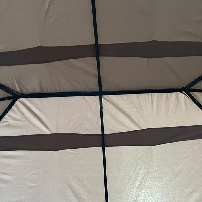 Outsunny 10' X 13' Outdoor Patio Gazebo Garden Pavilion Backyard Canopy Party Tent Shelter Summer Sun Shade W/ Steel Frame And Curtains, Khaki