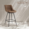 HOMCOM 27" Bar Stools Set of 2, PU Leather Counter Height Barstools, Brown
