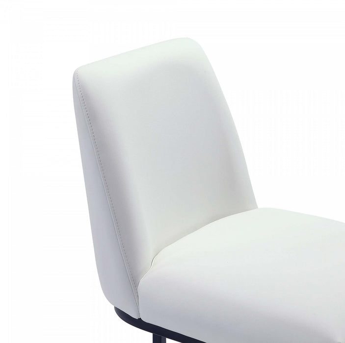 Serena Modern Metal Upholstered Counter Stool in White Armoire