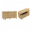 Solara Contemporary 68" Solid Wood Dresser in Natural Oak (6-Drawer) | Commode contemporaine Solara 68" en bois massif chene naturel (6 tiroirs)