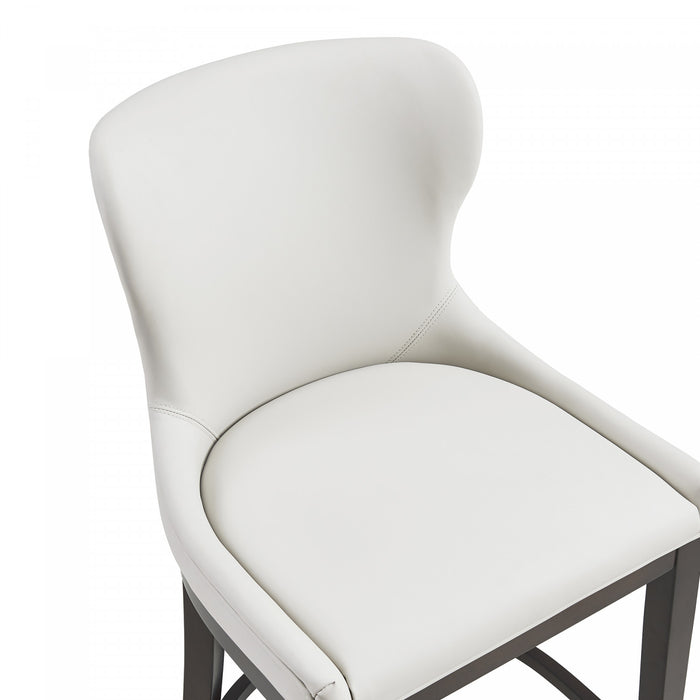 Blair Modern Wood Upholstered Counter Stool in White - Set of 2 Bar Stool
