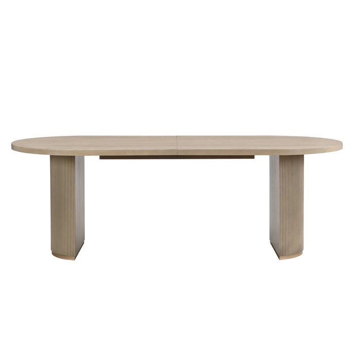 Madison Oval Solid Wood Dining Table with Double Pedestal Base,Light Natural