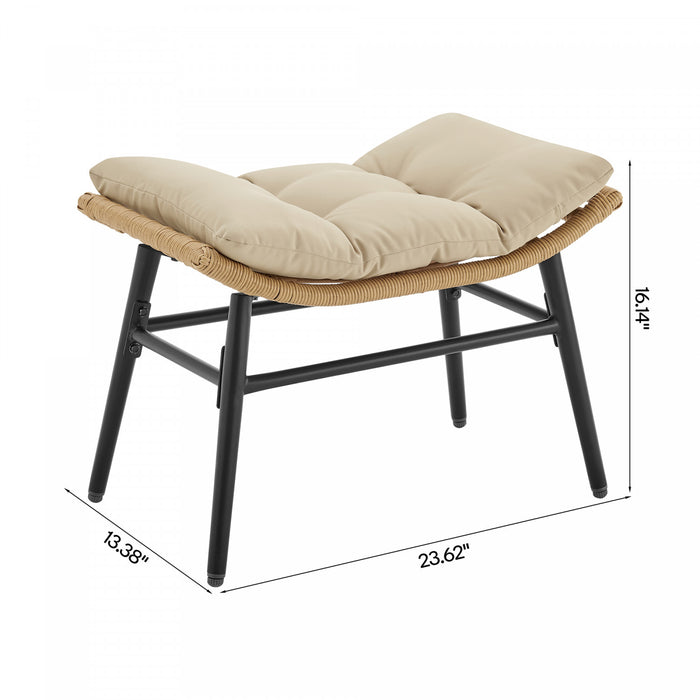 Benson Modern 3-Piece Lounge Chair Set in Cream - Set of 6