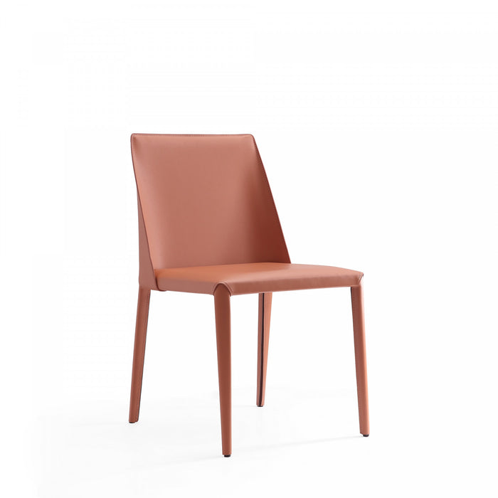 Paris Modern Vegan Leather Dining Chair in Clay - Set of 4