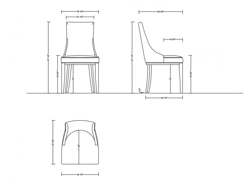 Shubert Modern 6-Piece Dining Chair Set in Light Gray
