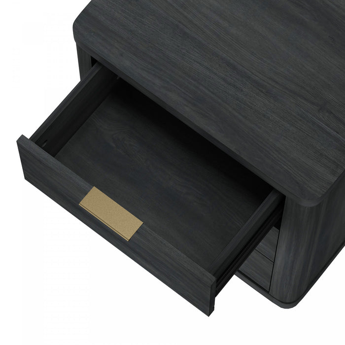 Evelyn Modern 20\" Nightstand in Charcoal Gray (3-Drawer)