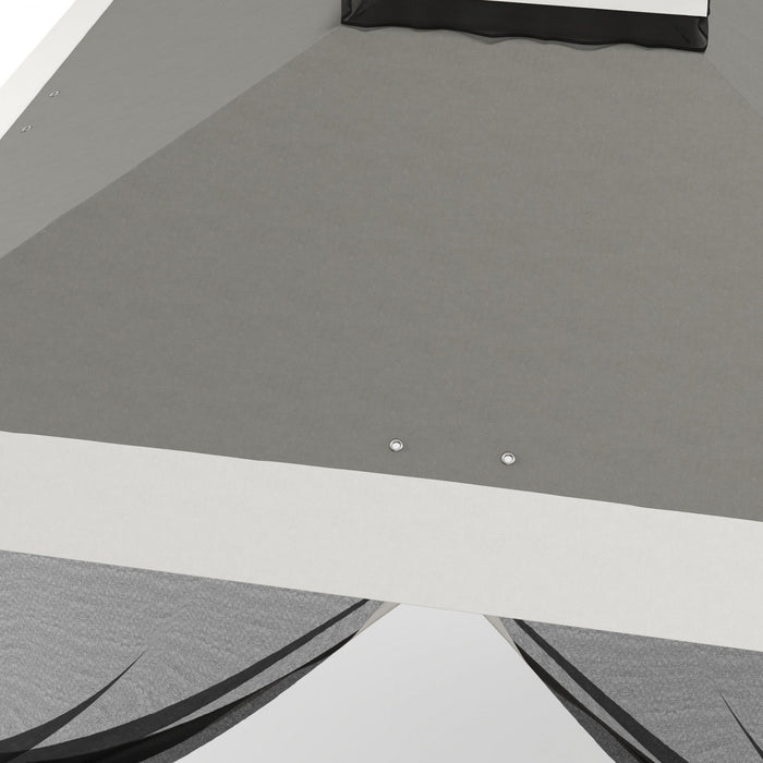 Outsunny 11' X 11' Pop-up Gazebo With Double Roof Carrying Bag, Dark Grey