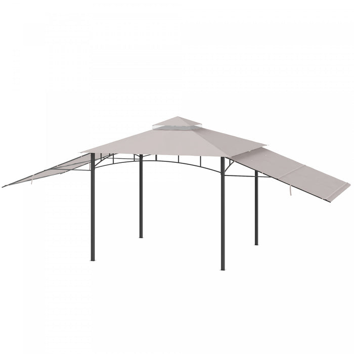 Outsunny 10' X 10' Outdoor Gazebo With Adjustable Dual Canopy, Double roof Gazebo Canopy, Three Sizes, For garden, patio, backyard, Deck, Porch