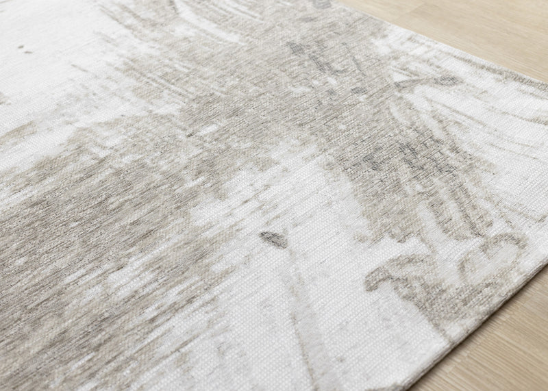 Kylie Soft Cream Taupe Brush Strokes Area Rug - 7'10\" x 10'10\"