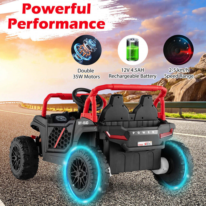 Costway 12v Kids Ride On Truck With Parental Remote 3 Speeds & Reverse Forward Function Red