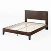 Tonja Wood Platform Bed with Headboard in Dark Brown - Queen Size | Tonja lit plateforme en bois avec tête de lit brun foncé - Grand