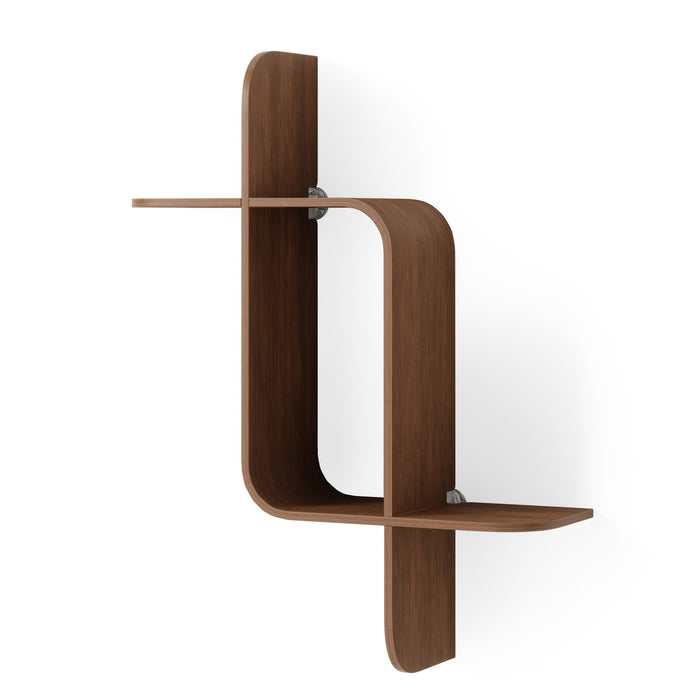 Umbra Modern Wood Montage Wall Shelf - Light Walnut