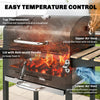 Outsunny Outdoor Charcoal BBQ Grill, Portable Barbecue Grill with Adjustable Charcoal Pan, Spacious Cooking Area, 3 Shelves, Thermometer, Wheels for Patio Backyard Party