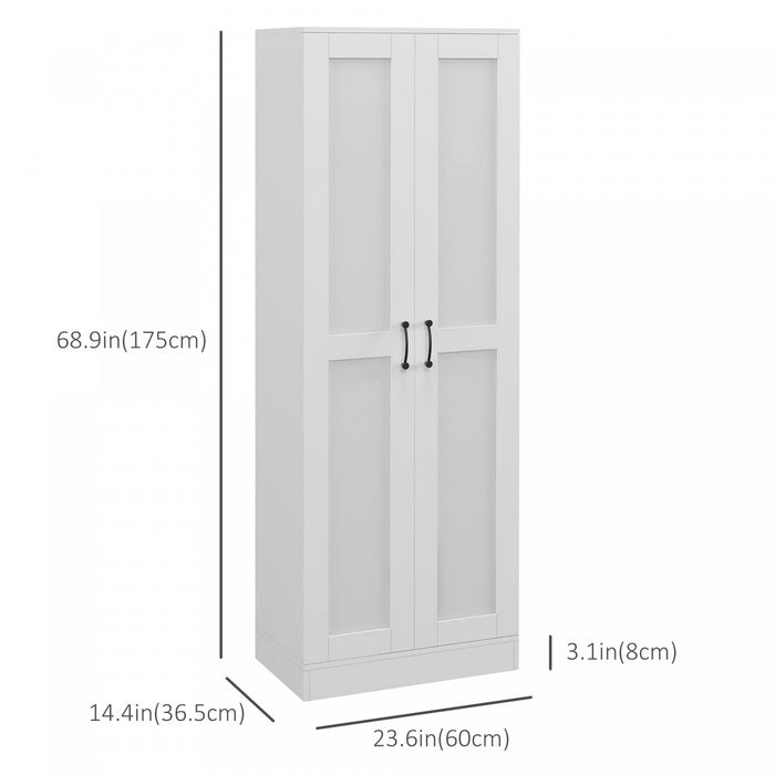 HOMCOM Storage Cabinet with Storage Shelves Pantry Cupboard Cabinet, White