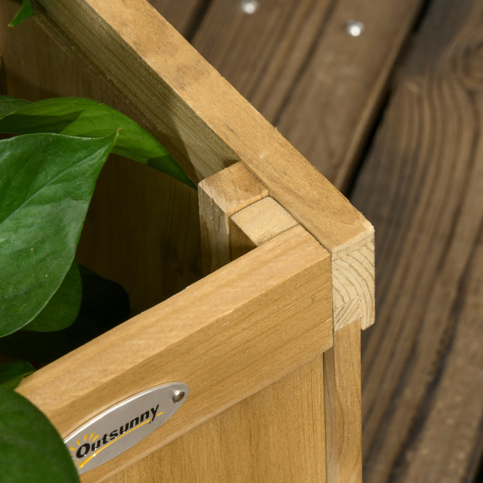 Outsunny Outdoor Privacy Screen With 4 Planters And 3 Hinged Privacy Panels