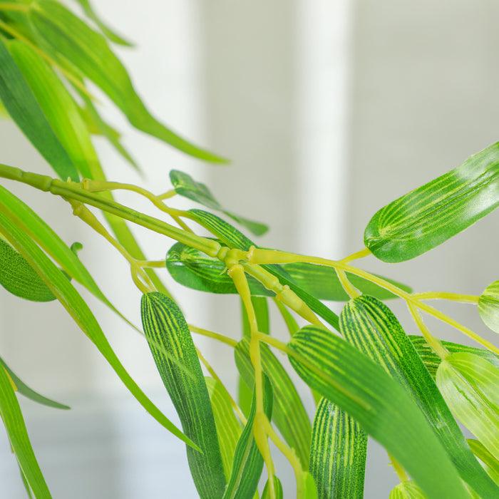 Outsunny Artificial Bamboo Tree Set of 2, 5ft Fake Decorative Plant in Pot