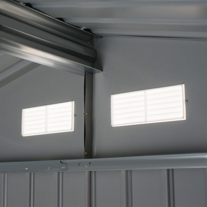 Outsunny 9' X 6' Garden Storage Shed With Floor Foundation, Metal Tool Storage House With Double Doors For Outdoor Patio Yard, Green