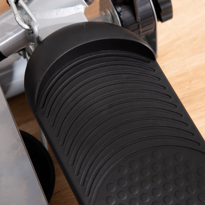 Soozier Twist Stair Stepper Machine With Rocking Handlebars, Silver