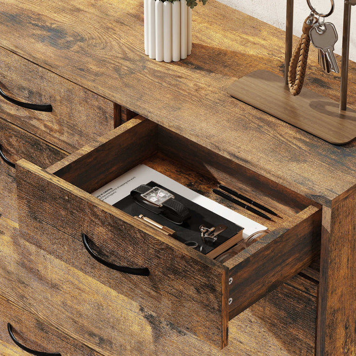 HOMCOM Entryway Cabinet with 2 Flip Drawers for 12 Pairs of Shoes Brown