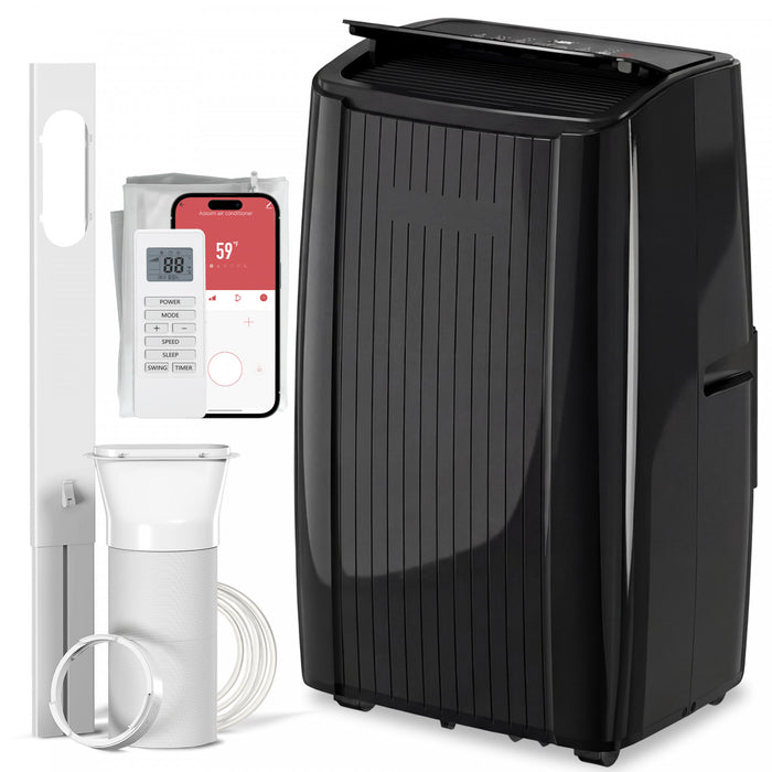 HOMCOM 14000 BTU AC Unit, Portable Air Conditioner with WiFi Control, Black