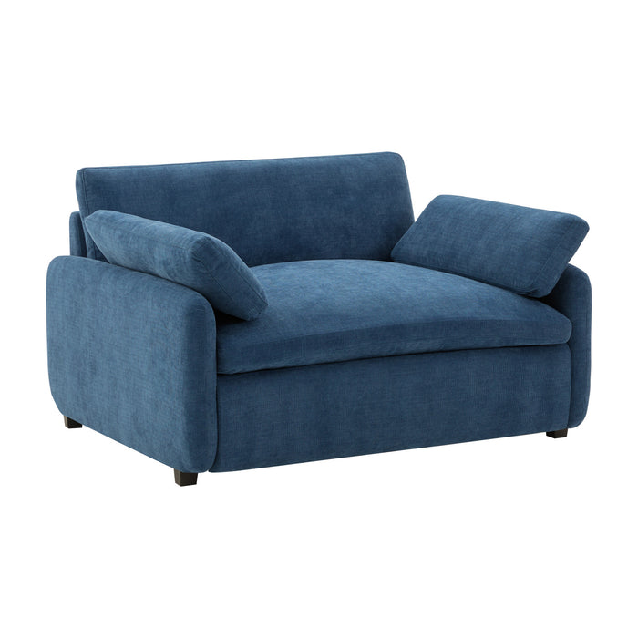 Olivia Oversized Accent Chair with Pillows,Blue