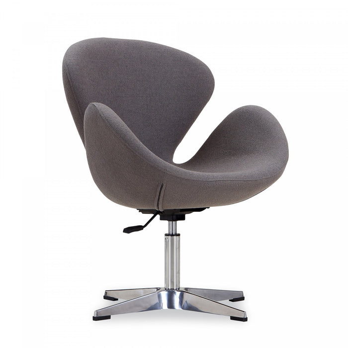 Raspberry Modern Upholstered Swivel Lounge Chair in Gray - Set of 2 Accent Chair