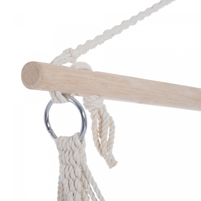 Outsunny Portable Hanging Woven Hammock Seat Rope Swing Chair Sleeping Bed For Outdoor Garden Yard Camping Brown