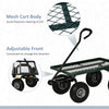 Outsunny Heavy Duty Garden Wagon Cart, Utility Wagon Cart with Metal Frame, 10" Wheels and 180° Rotating Handle, 330 lbs Capacity, for Garden, Beach, Lawn, Black
