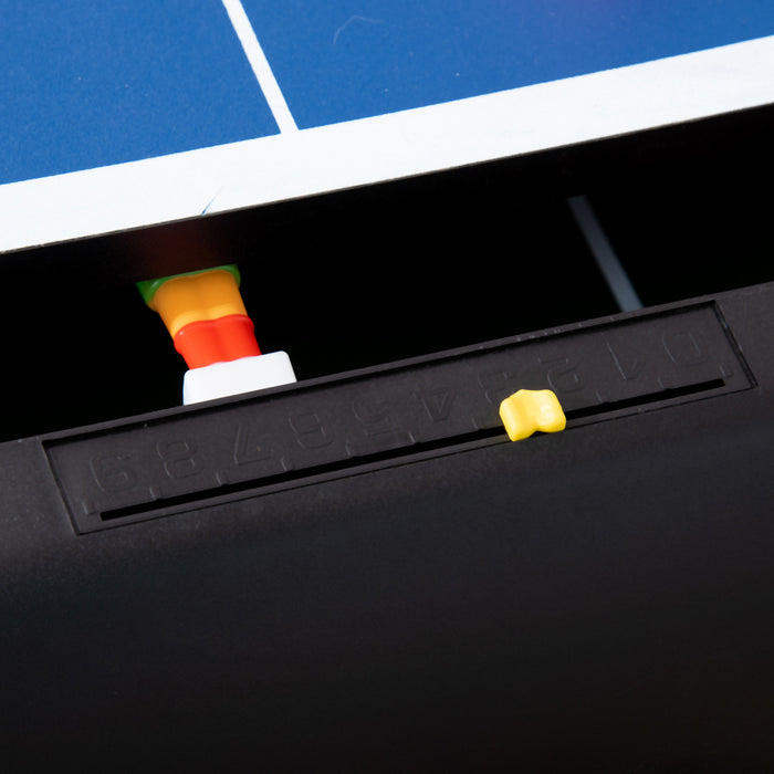 Soozier 43'' 4-in-1 Multi-gaming Table, Tabletop Billiards Hockey Table Tennis Foosball Game, Easy Set Up For Whole Family, Compact For Storage, With Score Boards, Balls, Cues, Chalk, Brush
