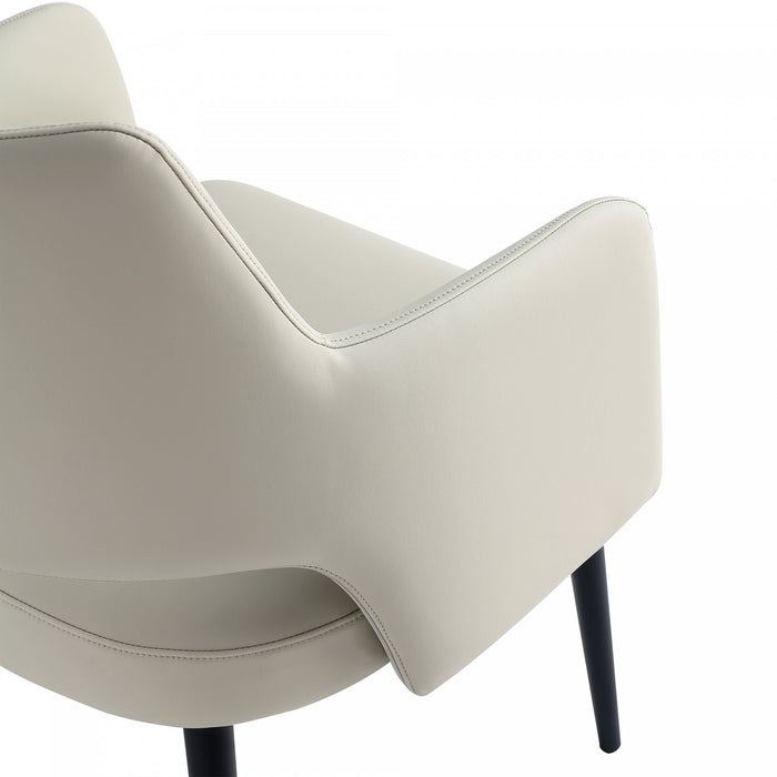 Tremont Modern Metal Vegan Leather Armchair in Stone Gray