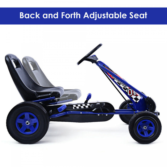 Costway 4 Wheels Kids Ride On Pedal Powered Bike Go Kart Racer Car Outdoor Play Toy