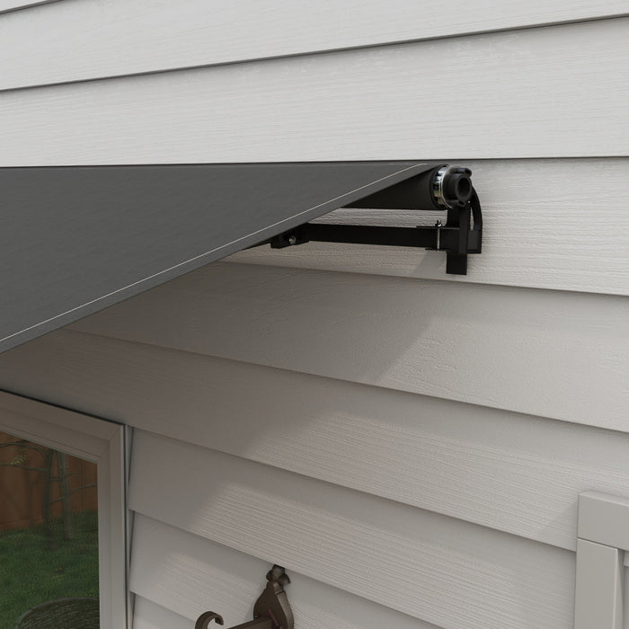 Outsunny 12' X 10' Patio Retractable Awning Sunshade Shelter, Black