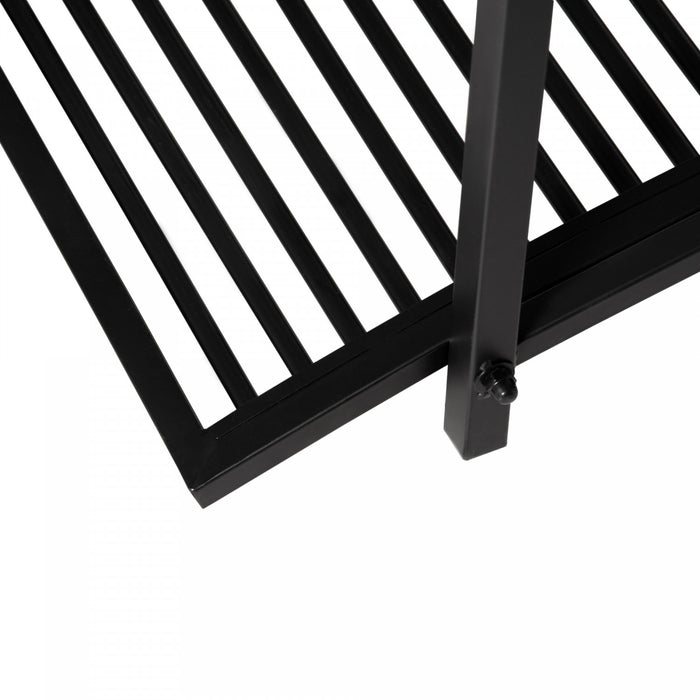 Outsunny Garden Bridge 3.3', Floral Pond Bridge With Safety Railings Black