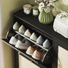 HOMCOM Narrow Shoe Cabinet with 4 Flip Drawers for Entryway Hallway Black