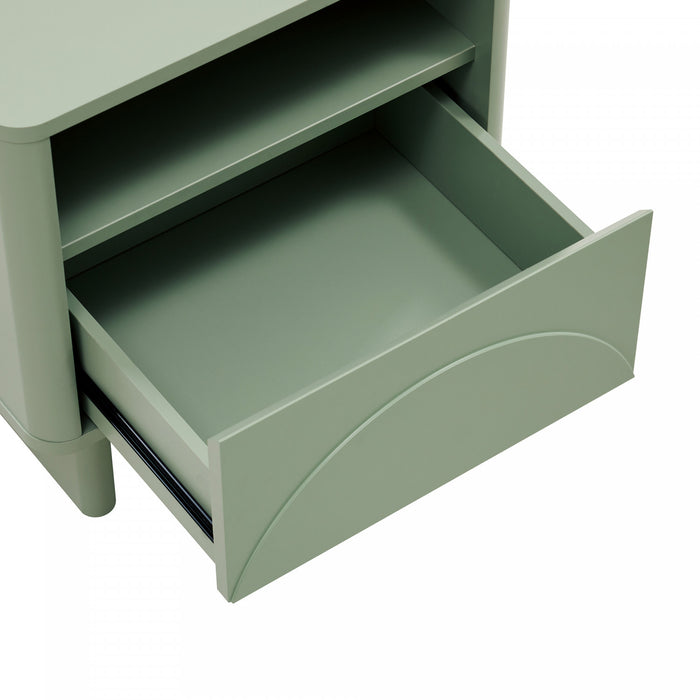 Ella Modern 20\" Nightstand in Sage Green (1-Drawer)