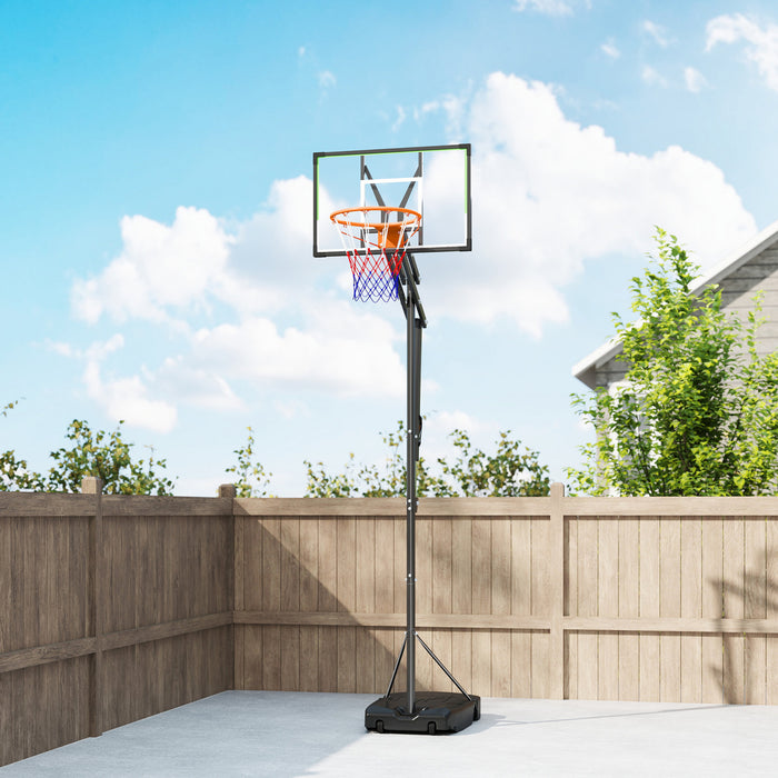 Soozier Basketball Hoop, 4.1-8.5ft Adjustable Basketball Goal with 18\" Rim