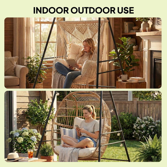 Outsunny Hanging Hammock Stand for Porch Swing Chair (Only Construction)