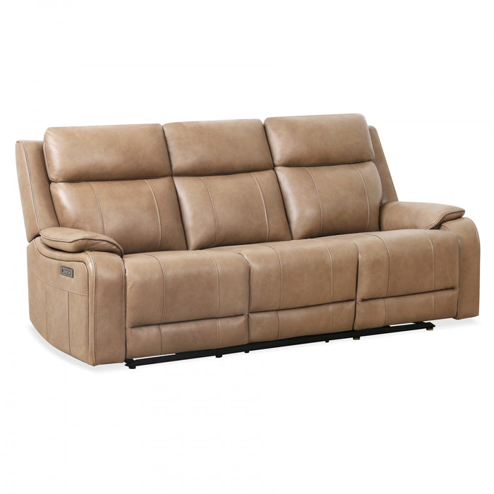 Marlow 84 in. Leather Match Power Reclining Sofa with USB/USB-C - Taupe