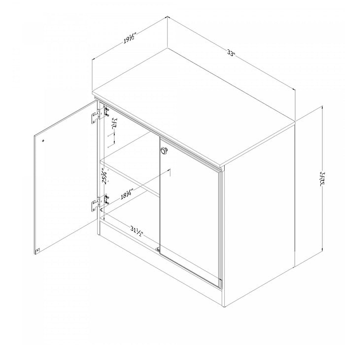 Morgan Small 2-door Accent Cabinet - Nordik Oak 