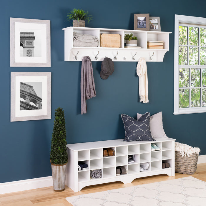 Hanging Entryway Shelf - White