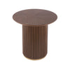 Voss Modern Round Dining Table with Ash Veneer Tabletop & Metal Base, Brown | Table a manger ronde moderne Voss avec plateau en frene et base metallique, brun