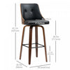 HOMCOM Bar Height Bar Stools Set of 2 PU Leather Swivel Barstools