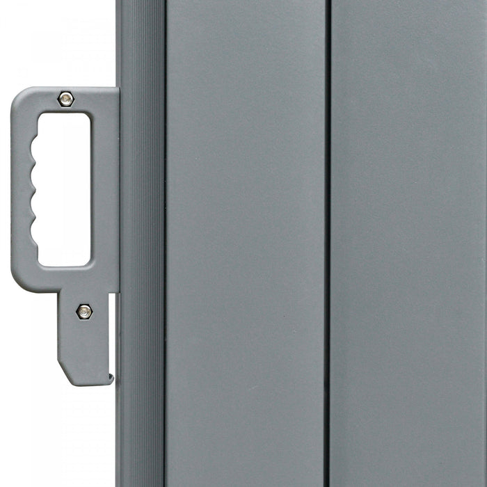 Outsunny Patio Retractable Double Side Awning, Folding Privacy Screen Fence, Privacy Wall Corner Divider, Garden Outdoor Sun Shade Wind Screen, Indoor Room Divider, Grey