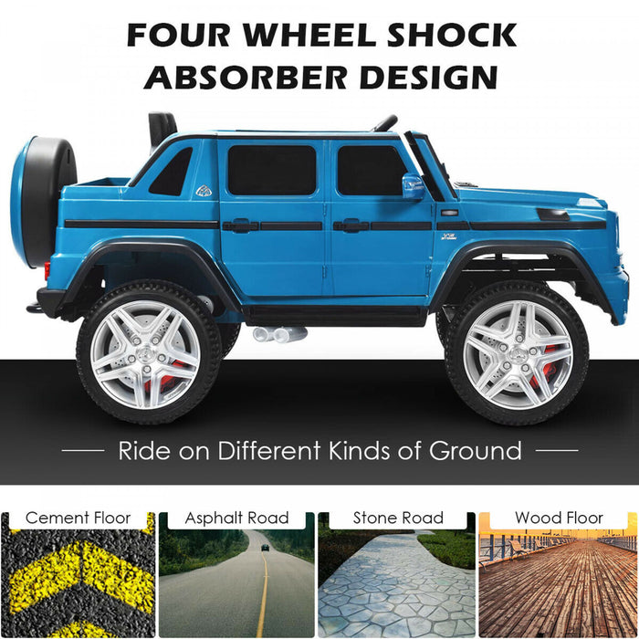 12v Licensed Mercedes-benz Kids Ride On Car Rc Motorized Vehicles W/ Trunk Navy