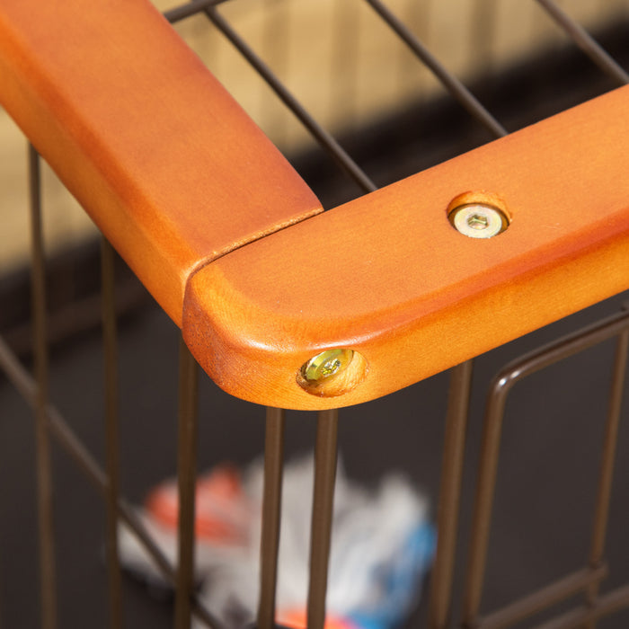 Pawhut Steel Dog Crate Cage, Lightweight Puppy Kennel, With Front Door, Secured Latch, No Leak Tray, For Small & Medium Sized Dog, 35\" X 22.5\" X 23.5\"