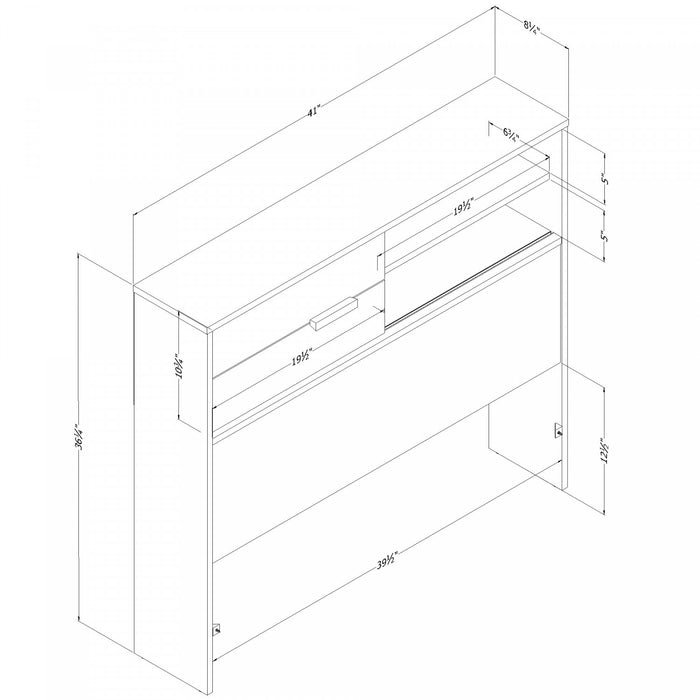 Noah Bookcase Headboard Bleached Oak - South Shore